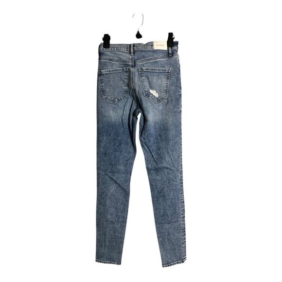 Express Jeans Women's Size 2 Blue '90s Skinny High Rise Distressed Denim - Picture 4 of 6